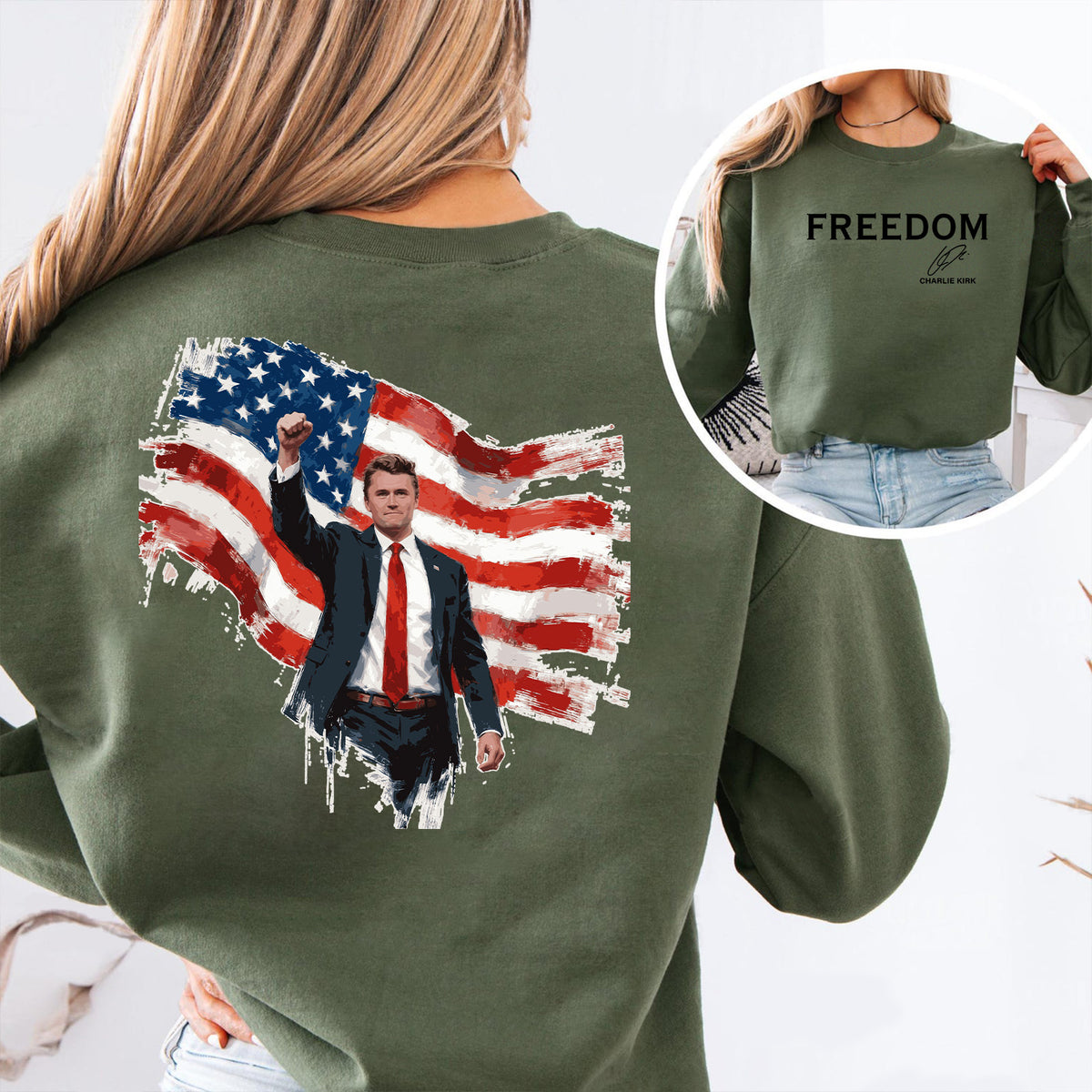 Freedom Charlie Kirk Shirt | Rest In Peace Charlie Kirk Hoodie | Justice Charlie Kirk Memorial Front & Back Shirt 683012