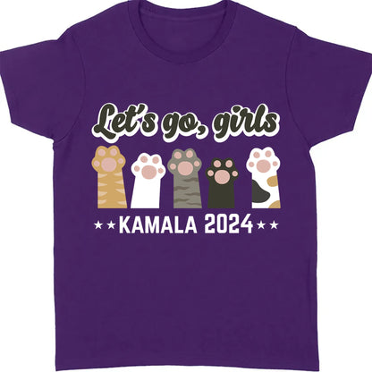 Let's Go Girls Childless Cat Lady Shirt | Democrat Shirt | Kamala Harris 2024 Shirt Dark T1479 - KH2