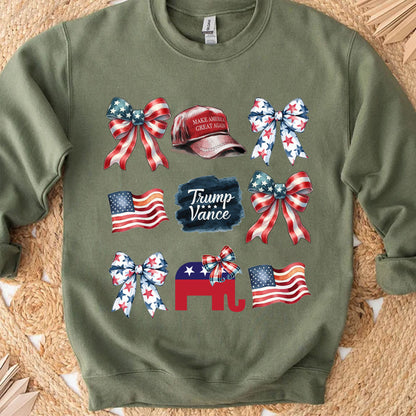 Coquette Trump Sweatshirt, Trump Presidential Trump MAGA Sweatshirt, Trump Supporters 2024 Ugly Sweatshirt T1663 - GOP
