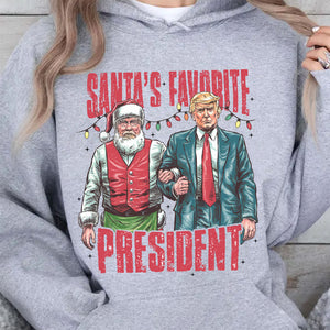 Santa's Favorite President Shirt, Humorous Trump Christmas Sweatshirt, Republican Sweater C1614 - GOP