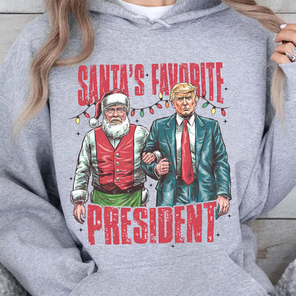 Santa's Favorite President Shirt, Humorous Trump Christmas Sweatshirt, Republican Sweater C1614 - GOP