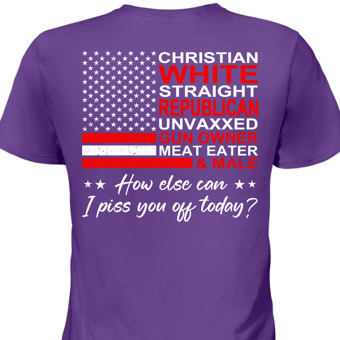 Christian White Straight Republican Shirt | Donald Trump Homage Shirt | Donald Trump Fan Backside Shirt T939 - GOP