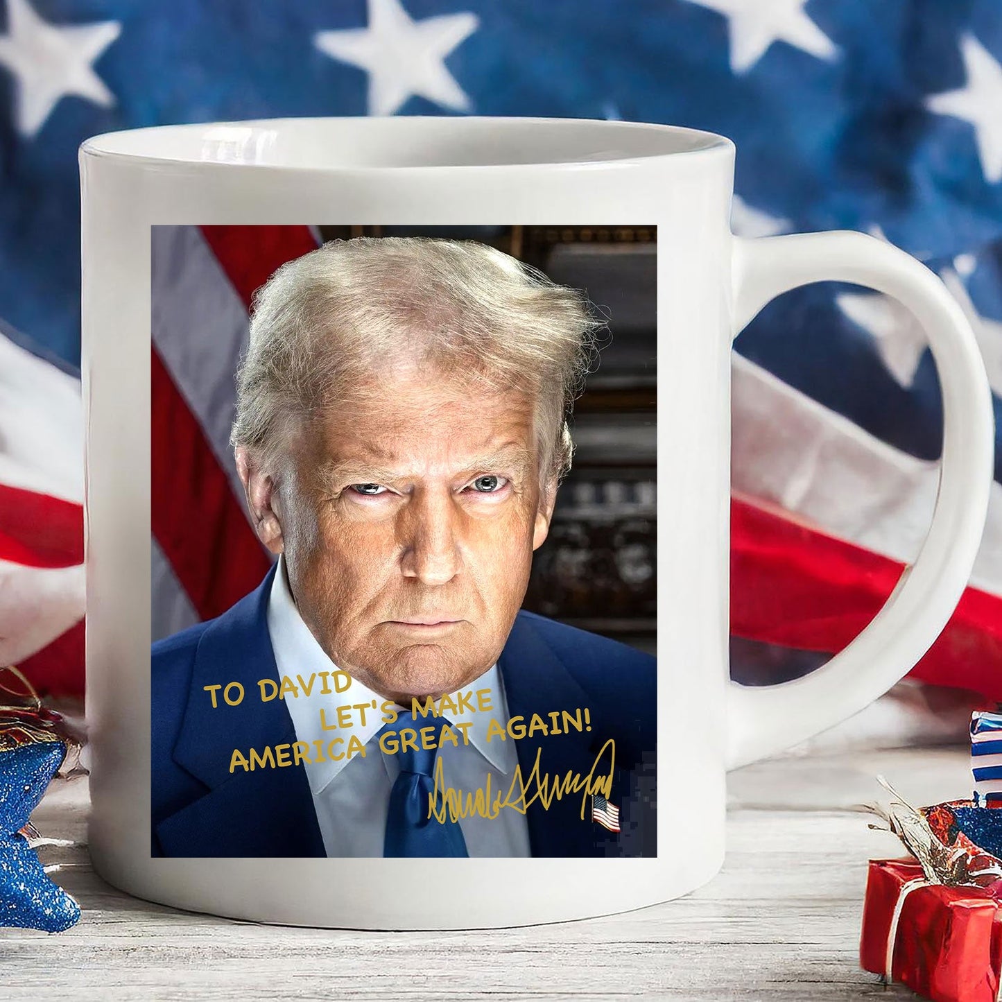 President Donald Trump Official Portrait 2025 | President Donald Trump Autographed Mug | Donald Trump Homage Mug | Donald Trump Fan White Mug C922 - GOP