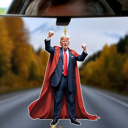 [Hot-Sale] Great Trump Acrylic Christmas & Halloween Decor - Premium Hanging Ornament for Car Interiors & Tree, Perfect Gift for Trump Supporters - 681598