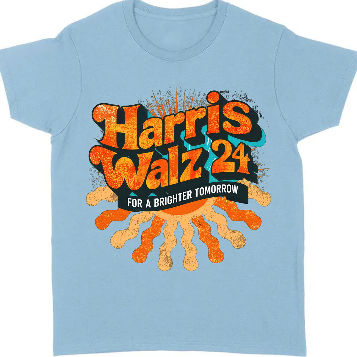 Harris Walz Retro For A Brighter Tomorrow Shirt | Kamala Harris 2024 Shirt | Democrat Shirt Bright T1439 - KH2