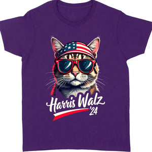 Cat Harris Walz 2024 Shirt | Kamala Harris 2024 Shirt | Democrat Shirt Dark T1400 - KH2