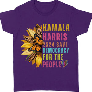 Kamala Harris Save Democracy For The People Shirt | Kamala Harris 2024 Shirt | Democrat Shirt Dark T1397 - KH2