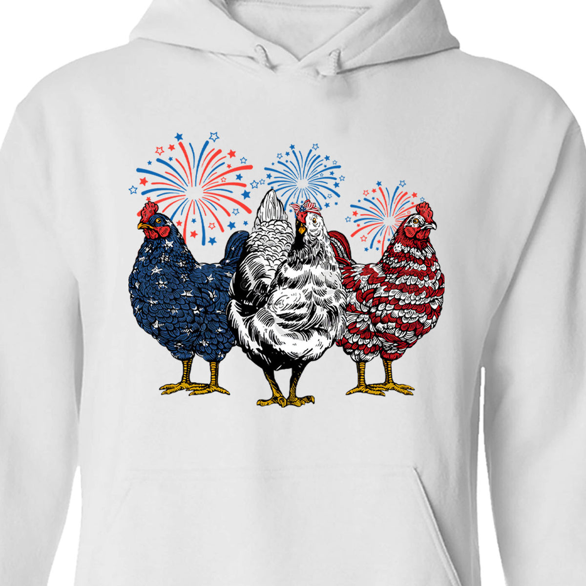Patriotic USA Chicken Unisex Shirt | Independence Day Shirt | Retro American 4th Of July Shirt Bright C1068