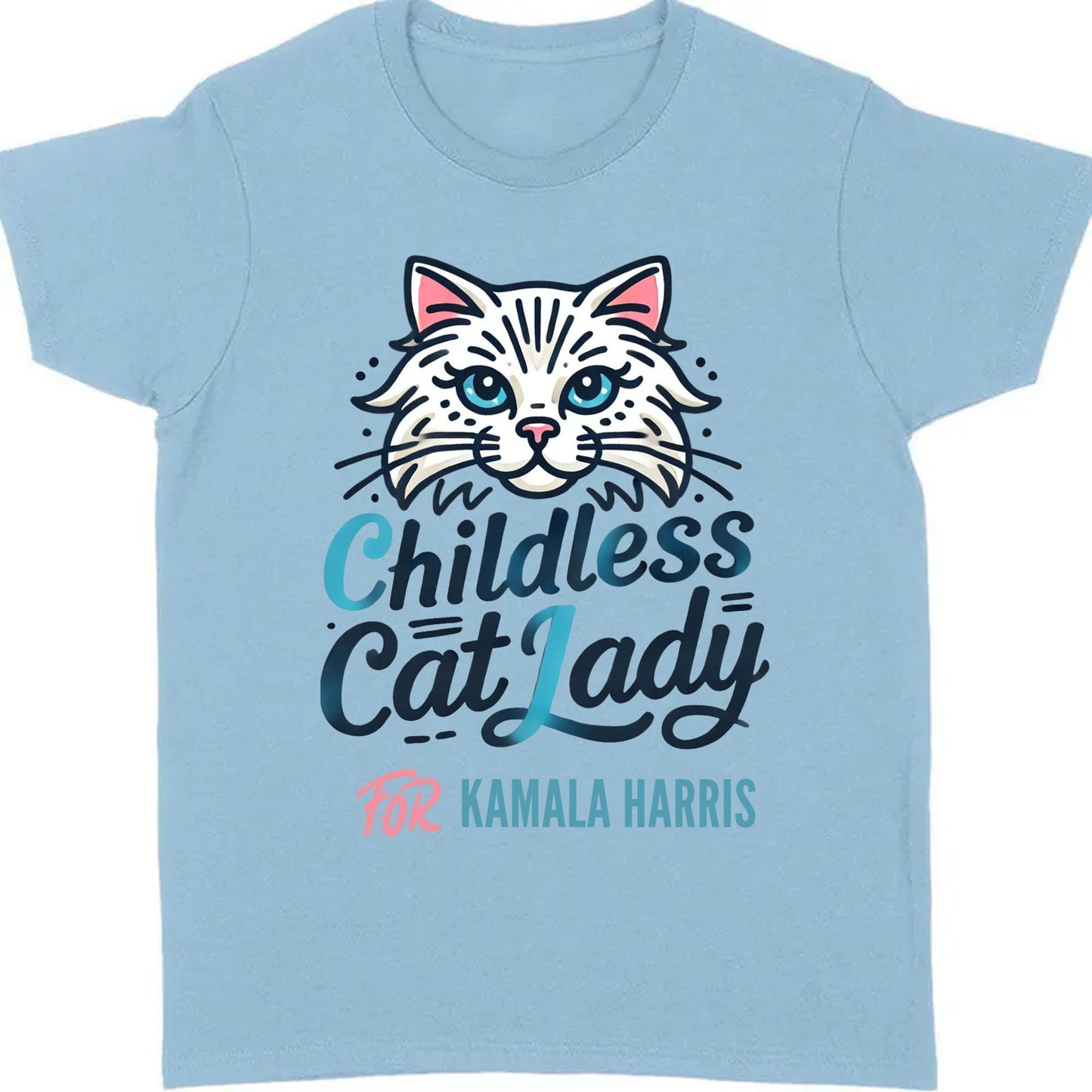 Childless Cat Lady For Kamala Shirt | Kamala Harris 2024 Shirt | Democrat Shirt Bright T1415 - KH2