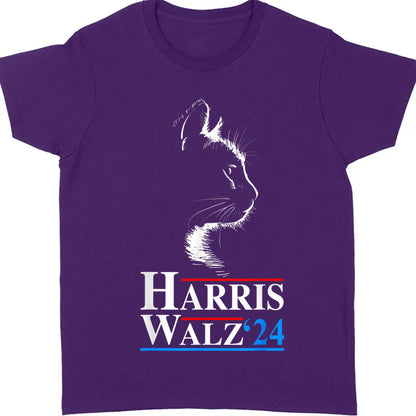 Harris Walz 2024 Cat Shirt | Cat Funny VP Vice President Election | Kamala Harris 2024 Shirt | Democrat Shirt Dark T1408 - KH2