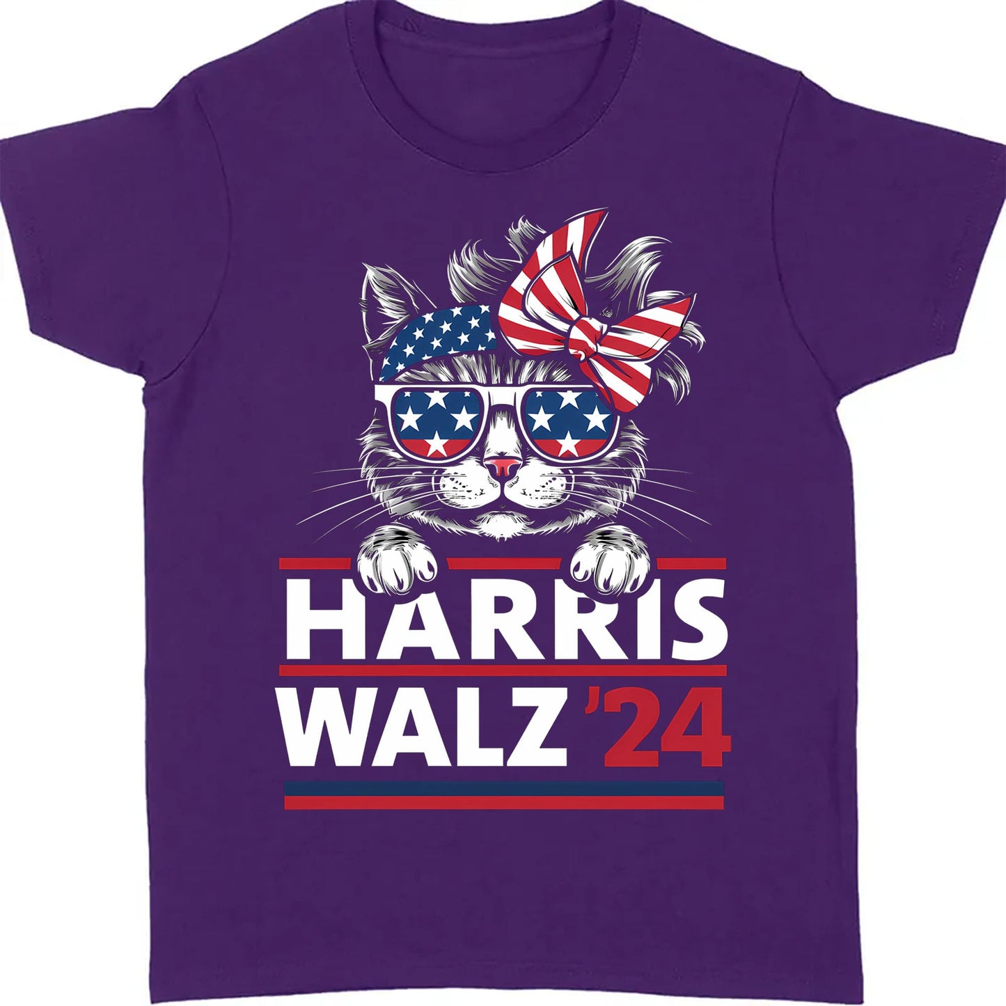 Cat Harris Walz 2024 Shirt | Kamala Harris 2024 Shirt | Democrat Shirt Dark T1402 - KH2