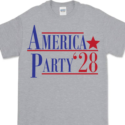 America Party 2028 Shirt | Elon Musk New Anti Trump Anti MAGA Anti Democrat Shirt | Political Funny Satire USA T-Shirt 682584