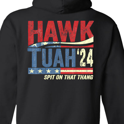 Hawk Tuah Spit On That Thang 2024 American Flag | Hawk Tuah Shirt | Election Tee | Political Dark Backside Shirt C1081 - GOP
