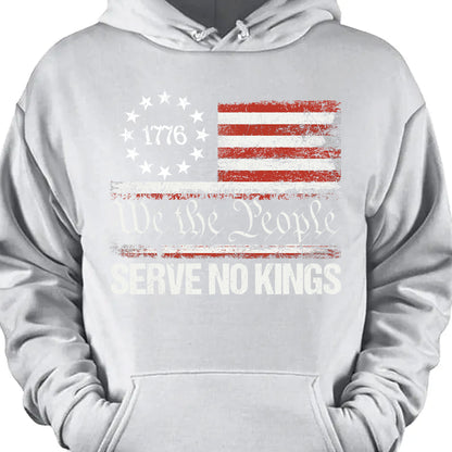 We The People Serve No Kings Shirt | Anti Trump Protest Tee | 1776 Distressed American Flag Dark Shirt 682475