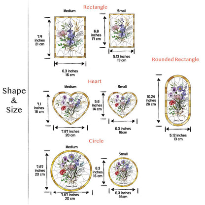 Family Flower Bouquet Suncatcher | Personalized Suncatcher | Birth Month Flowers Window Hanging 684793