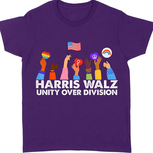 Harris Walz Unity Over Division Shirt | Kamala Harris 2024 Shirt | Democrat Shirt Dark T1409 - KH2