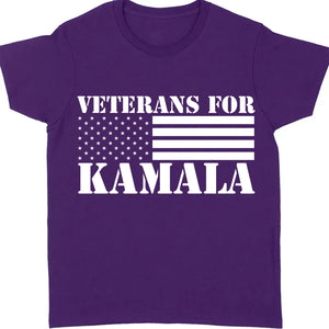 Veterans For Kamala Shirt | Kamala Harris 2024 Shirt | Democrat Shirt Dark T1566 - KH2