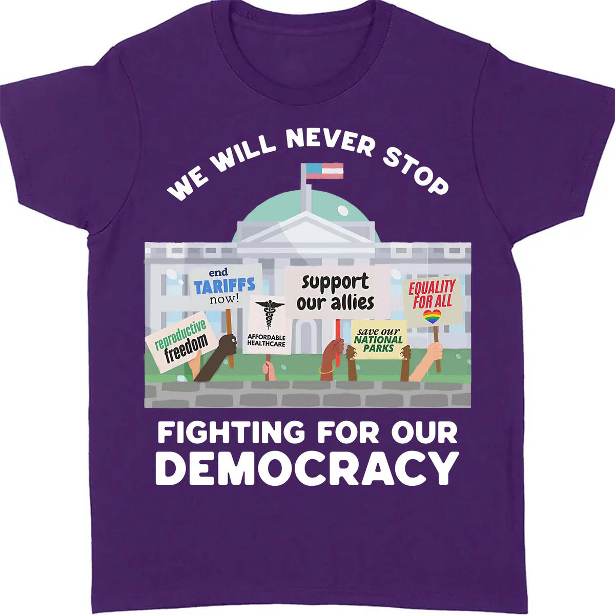 We Will Never Stop Fighting Shirt – 8647 Anti Trump And Resist MAGA Shirt, Political Activism Dark Shirt 682220