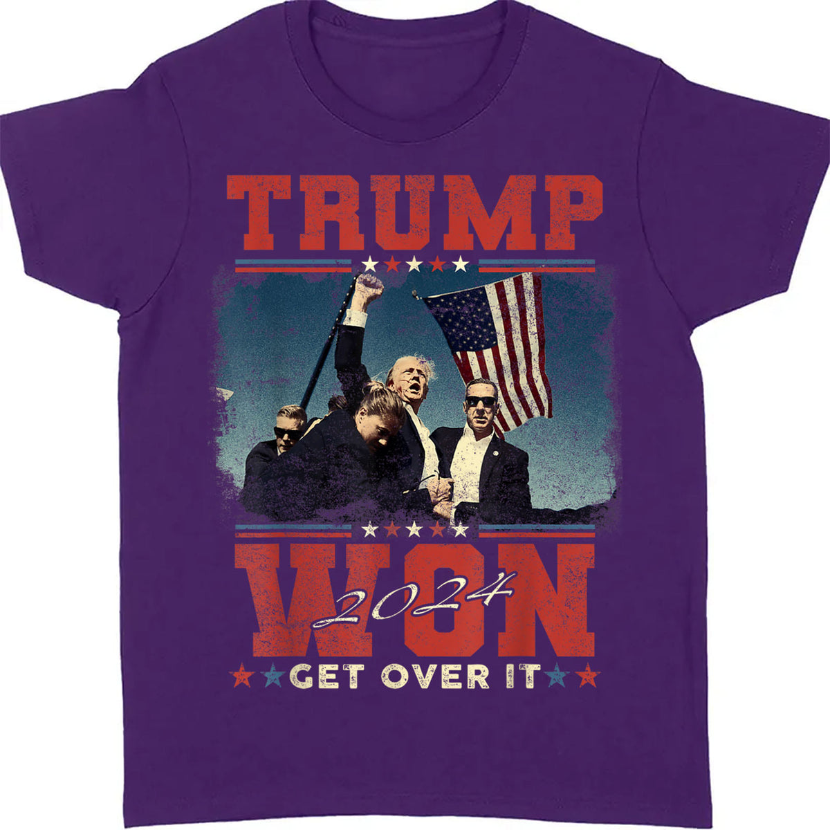 Trump Won Get Over It, Trump Victory Shirt, Celebrate the Win Election 47th Shirt Dark T1706 - GOP
