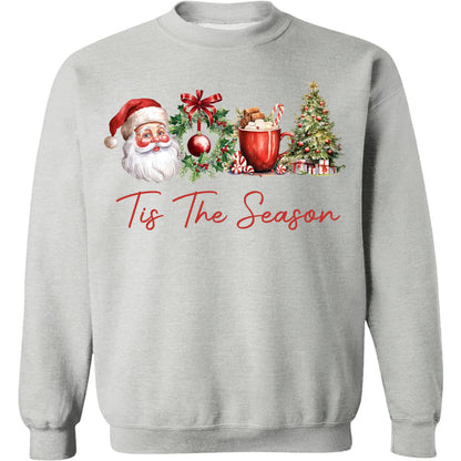 Tis The Season Shirt, Retro Santa Claus Sweater, Water Color Santa Claus Sweatshirt T1638