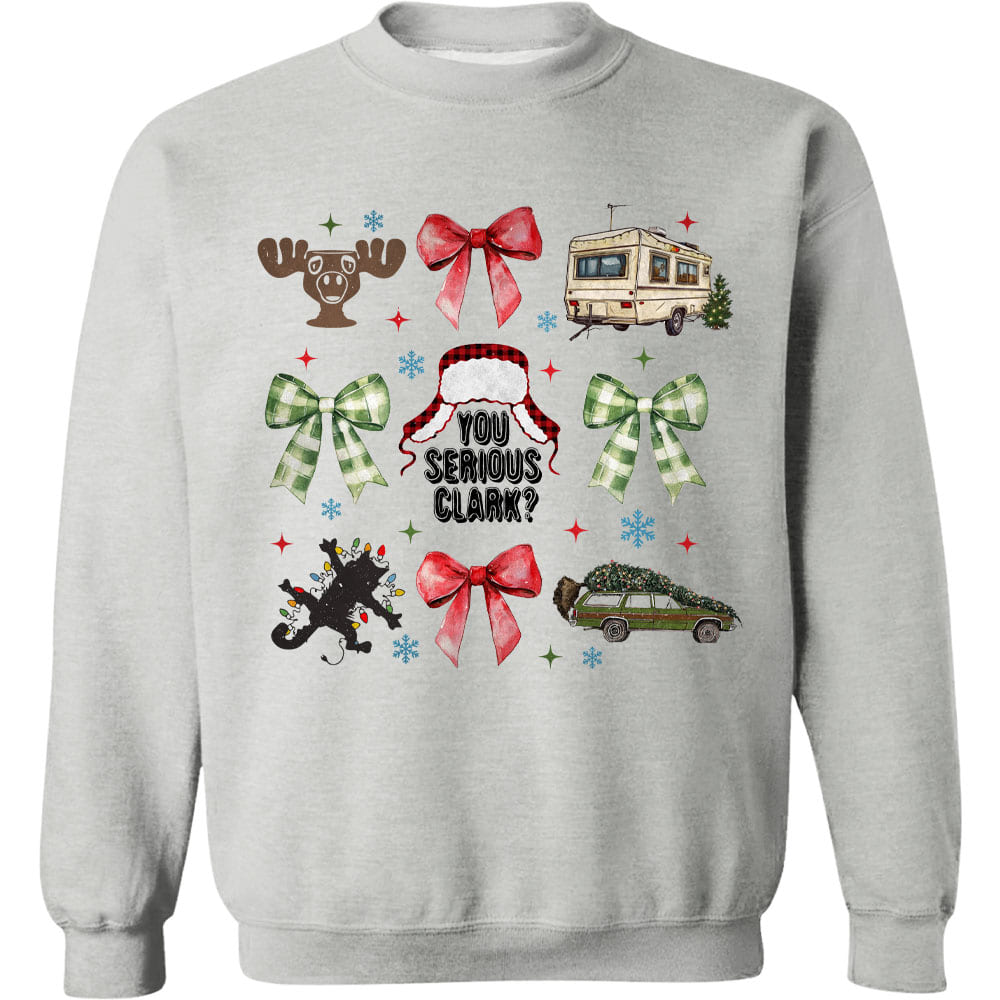 Christmas Coquette Bow Shirt, Retro Christmas Sweater, Funny Xmas Holiday Sweatshirt T1656