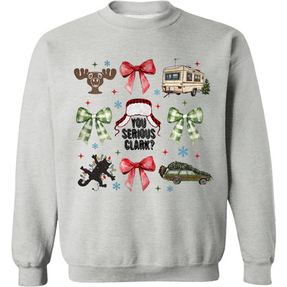 Christmas Coquette Bow Shirt, Retro Christmas Sweater, Funny Xmas Holiday Sweatshirt T1656