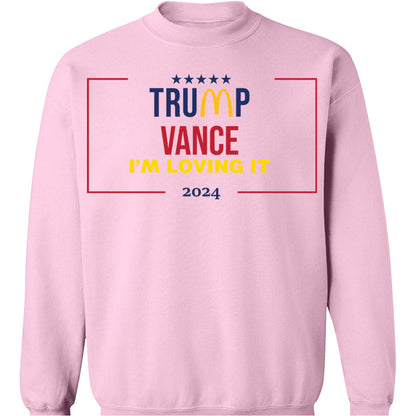 Trump Vance I'm Loving It Sweatshirt, Trendy Trump McDonalds Sweatshirt, Trump Supporters 2024 Ugly Sweatshirt T1632 - GOP