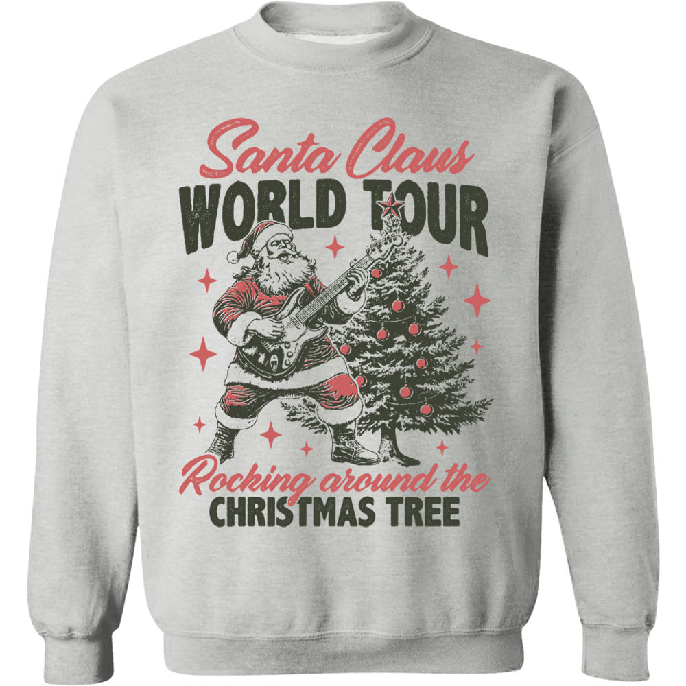 Retro Santa Claus Shirt, Vintage Merry Christmas Sweater, Funny Santa Rocking Around Christmas Tree Sweatshirt T1636