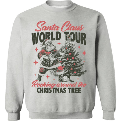 Retro Santa Claus Shirt, Vintage Merry Christmas Sweater, Funny Santa Rocking Around Christmas Tree Sweatshirt T1636