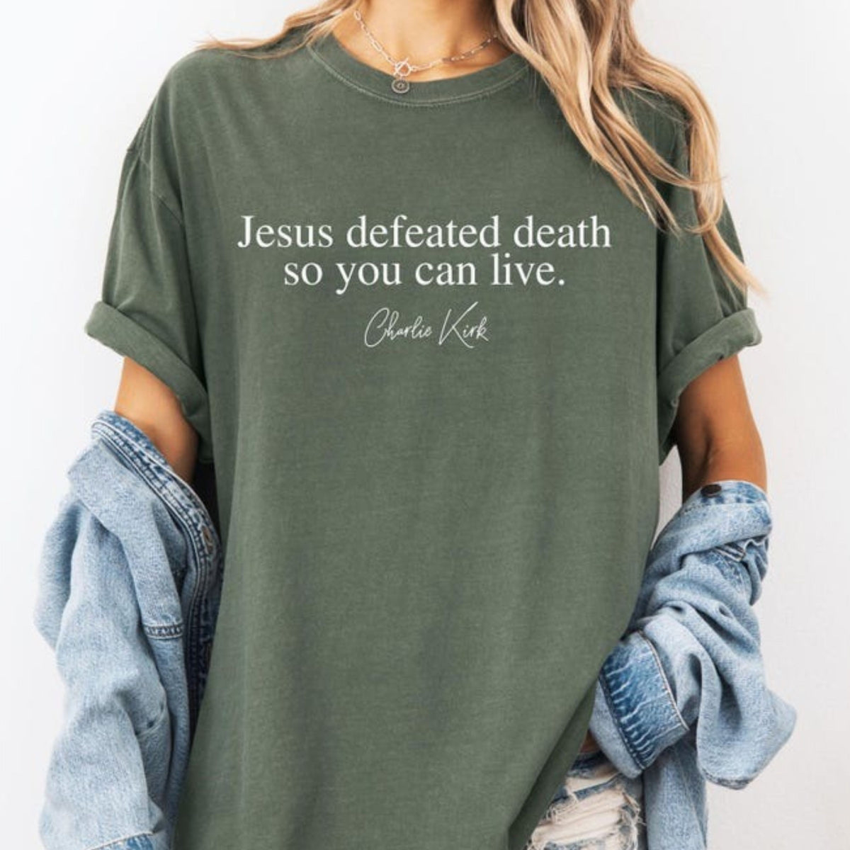 Jesus Defeated Death so You Can Live Republican Shirt | Charlie Kirk Dark Shirt | Free Speech Support Tee Justice for Charlie Shirt 683030