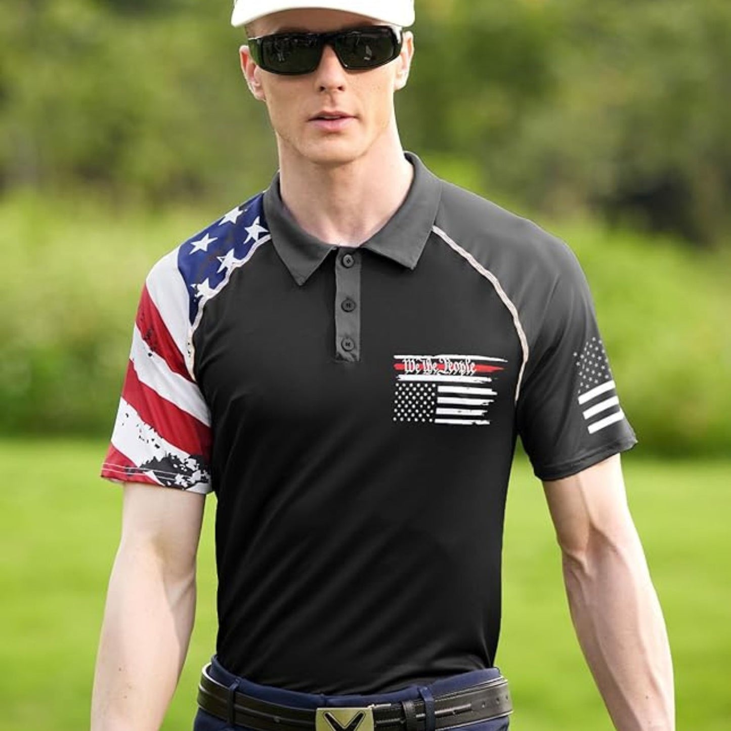 Patriotic American Graphic Polo Shirt| Personalized Golf Shirt | Golf Team Outfit | Gift For Golf Lovers 683996