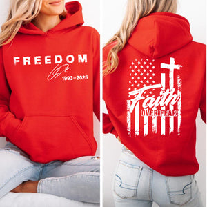 Faith Over Fear Charlie Kirk Red Shirt | Red Freedom Shirt | We Wear Red Charlie Kirk Birthday October 14 Front & Back Shirt 683206