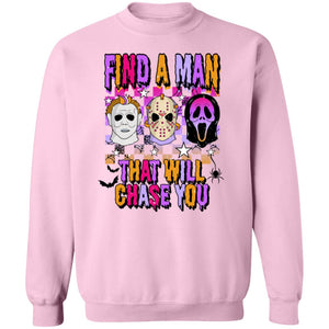 Find A Man Retro Horror Halloween Shirt, Spooky Vibes, Scary Movie, Trendy Halloween Shirt 776V1