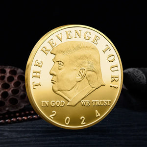 New 2024 President Donald Trump Silver Gold Plated EAGLE Commemorative Coin Donald J Trump of US President the REVENGE TOUR Coin