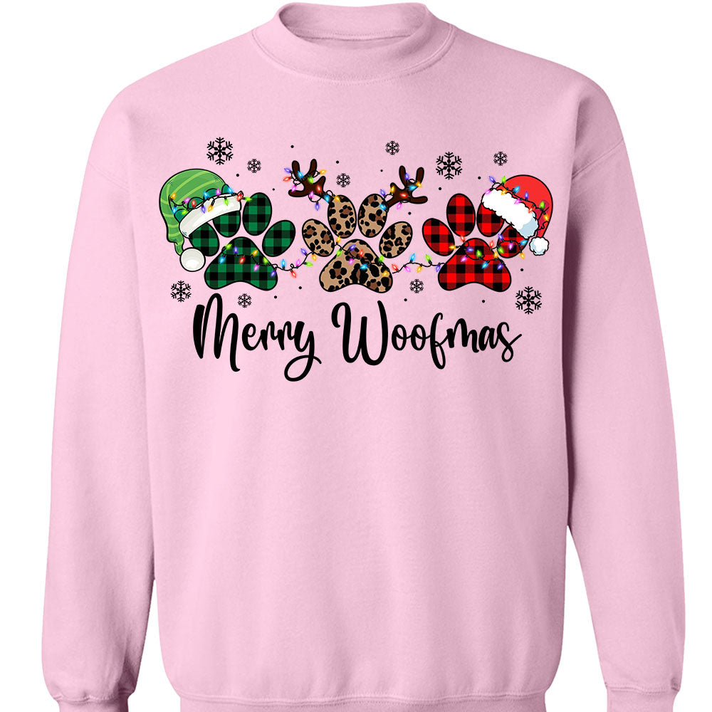 Merry Woofmas Sweatshirt, Pet Lovers Christmas Sweatshirt, Happy Christmas Ugly Sweatshirt - K1491