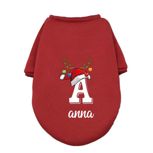 Personalized Christmas Pet Name Dog Hoodies, Custom Name Dog Clothes, Clothes for Small Medium Large Dogs T1672