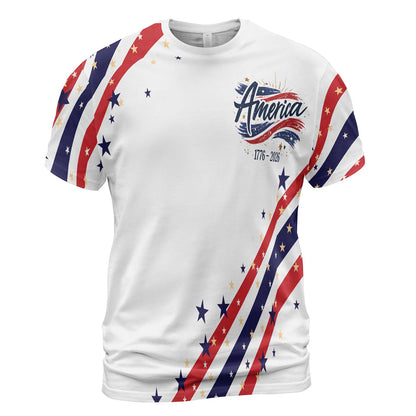USA Semiquincentennial Since 1776 AOP Shirt | Happy Birthday USA AOP Shirt | Independence Day Shirt 684416
