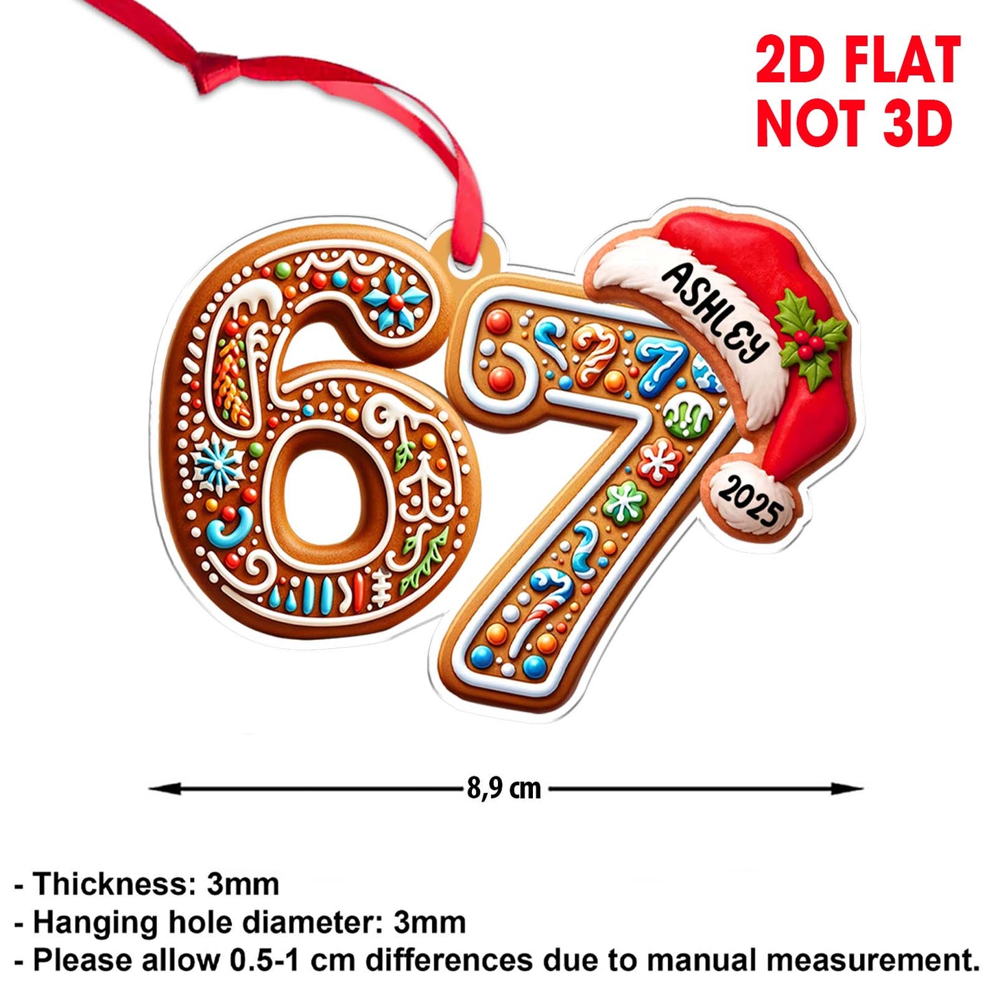 Custom Six Seven Acrylic Ornament | Personalized 6 7 Meme Christmas Decoration | Funny Gen Z Viral Ornament Gift 683665