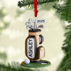 Custom Name Golf Bag Christmas Acrylic Ornament | Personalized Golf Backpack Christmas Ornament | Gift For Golf Player 683697