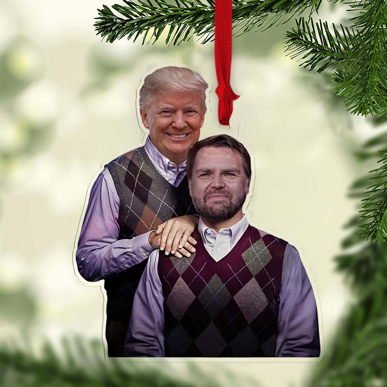 Funny Trump Vance Acrylic Ornament | Trump & Vance Stepbrothers Ornament | Donald Trump Ornament 683774 - GOP