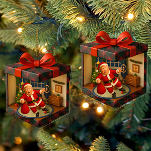 Personalized Funny Trump Falling Isometric Gift Box 2D Acrylic Ornament | MAGA Patriotic Christmas Ornament 683494 - GOP