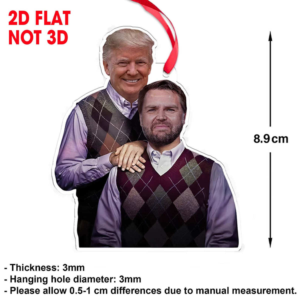 Funny Trump Vance Acrylic Ornament | Trump & Vance Stepbrothers Ornament | Donald Trump Ornament 683774 - GOP