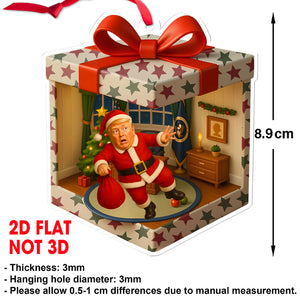Personalized Funny Trump Falling Isometric Gift Box 2D Acrylic Ornament | MAGA Patriotic Christmas Ornament 683494 - GOP