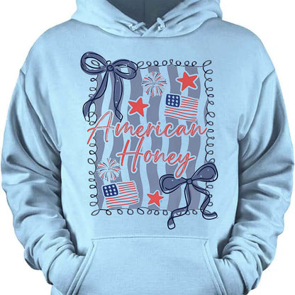 American Honey Coquette Shirt | Preppy 4th Of July T-Shirt | Vintage USA Shirt | Land Of The Free Tee | Independence Day Shirt 682472