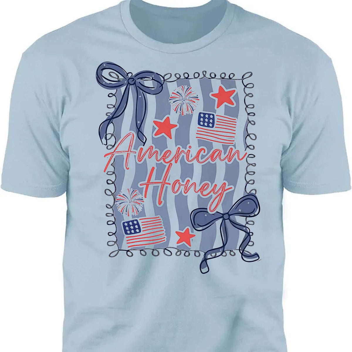 American Honey Coquette Shirt | Preppy 4th Of July T-Shirt | Vintage USA Shirt | Land Of The Free Tee | Independence Day Shirt 682472