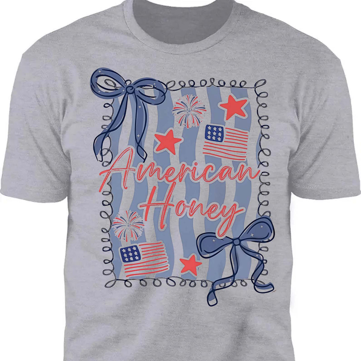 American Honey Coquette Shirt | Preppy 4th Of July T-Shirt | Vintage USA Shirt | Land Of The Free Tee | Independence Day Shirt 682472