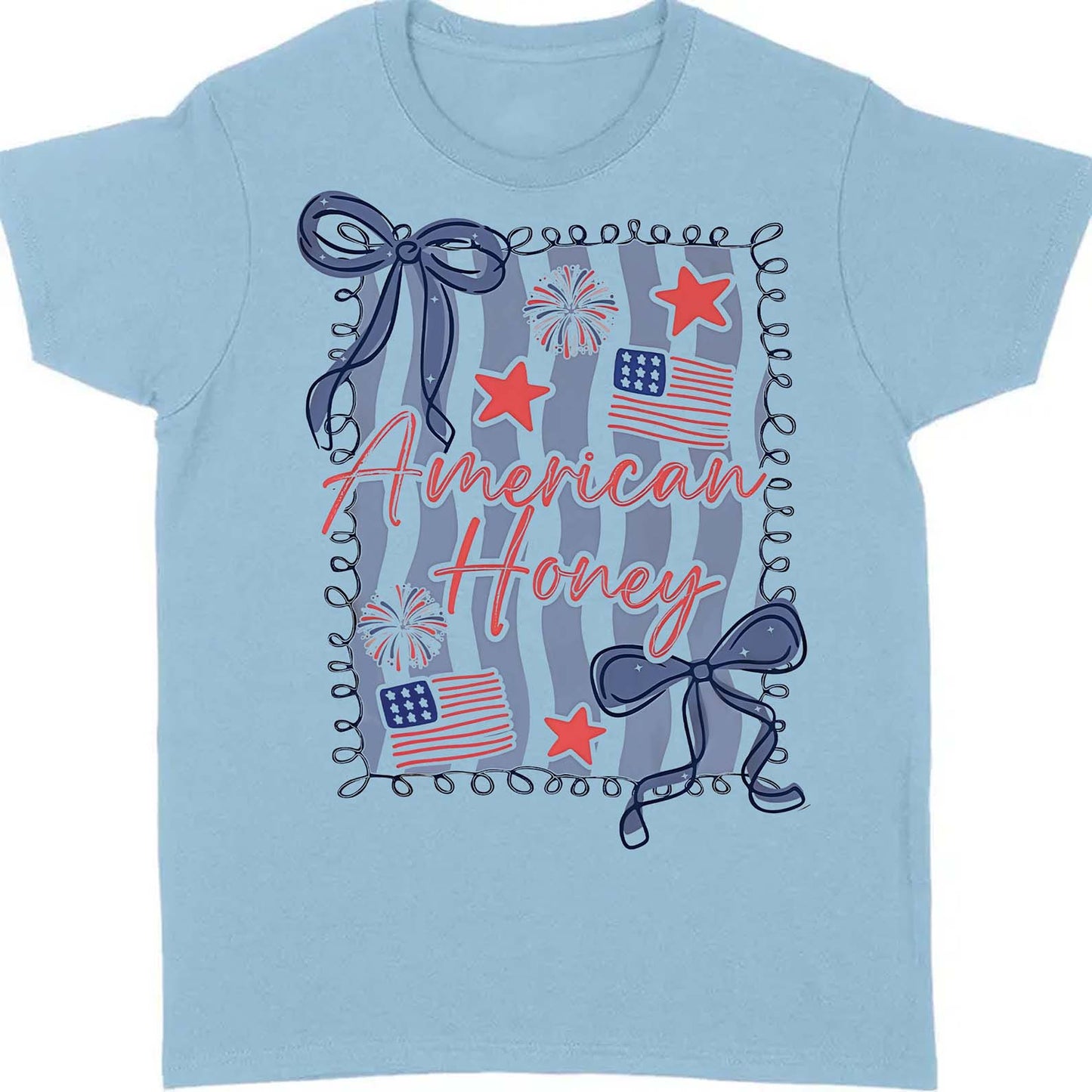 American Honey Coquette Shirt | Preppy 4th Of July T-Shirt | Vintage USA Shirt | Land Of The Free Tee | Independence Day Shirt 682472