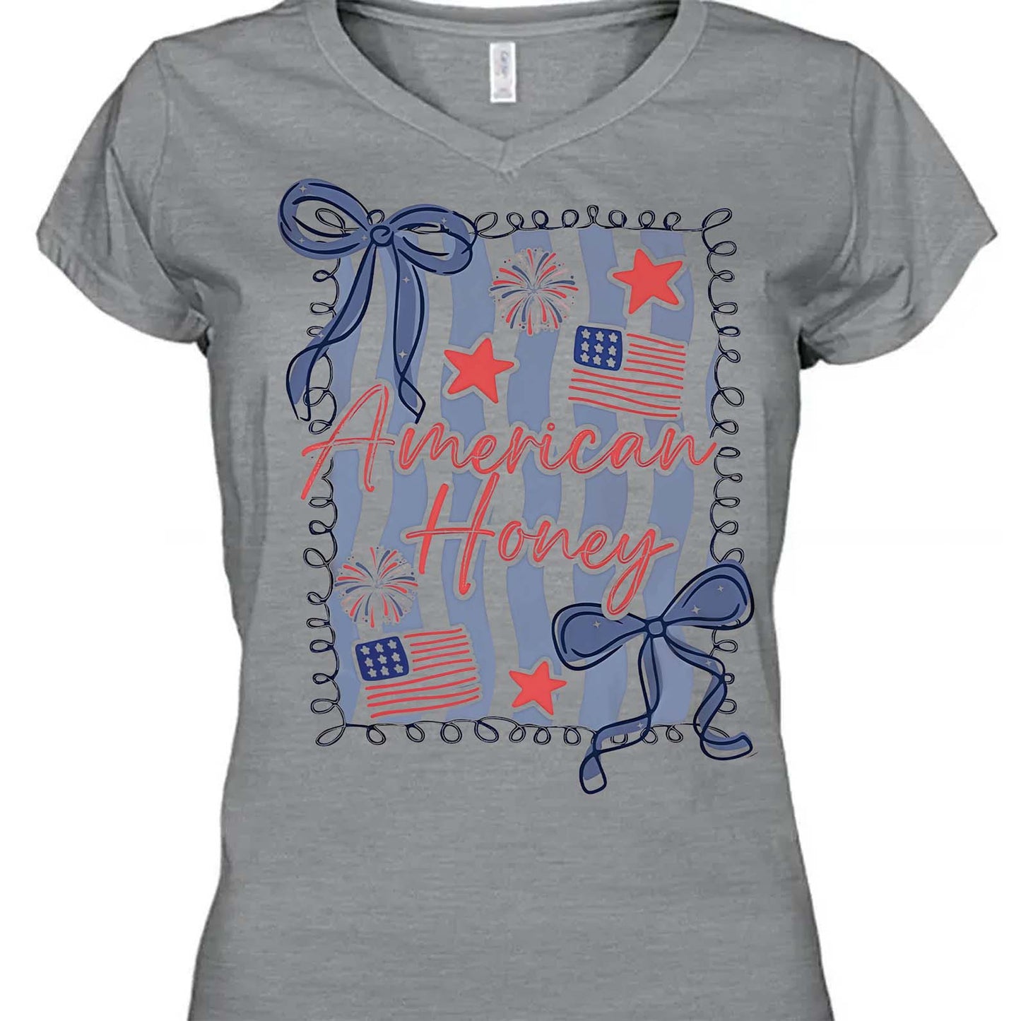 American Honey Coquette Shirt | Preppy 4th Of July T-Shirt | Vintage USA Shirt | Land Of The Free Tee | Independence Day Shirt 682472