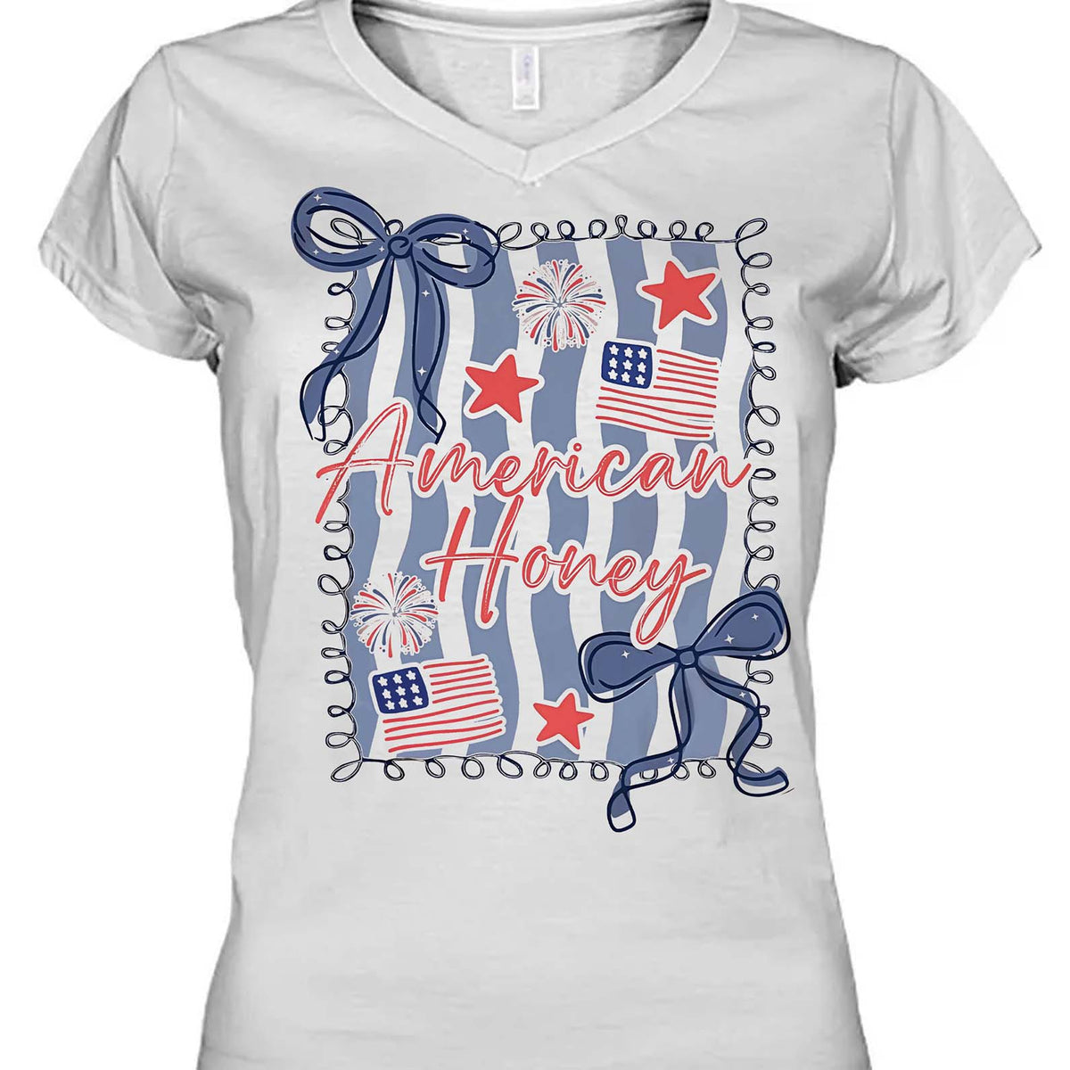 American Honey Coquette Shirt | Preppy 4th Of July T-Shirt | Vintage USA Shirt | Land Of The Free Tee | Independence Day Shirt 682472