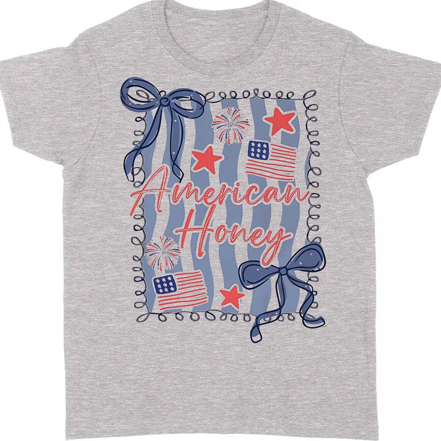 American Honey Coquette Shirt | Preppy 4th Of July T-Shirt | Vintage USA Shirt | Land Of The Free Tee | Independence Day Shirt 682472